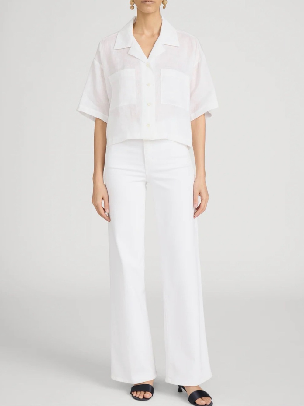 Frame Denim White Le Slim Palazzo